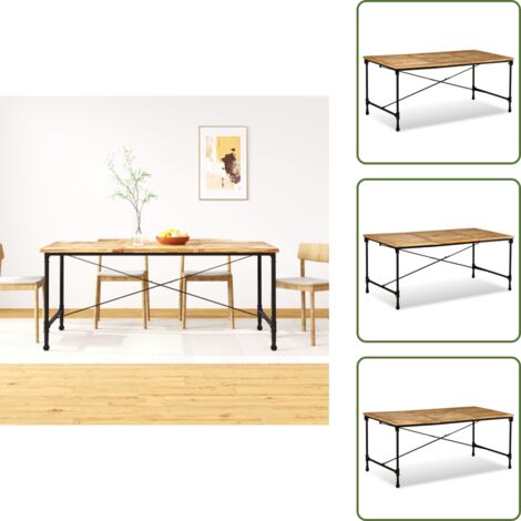 The Living Store Tavolo da Pranzo in Legno Massello di Mango 180 cm - Tavolo da pranzo vintage