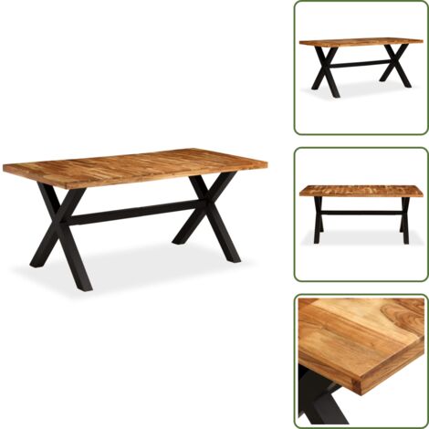 The Living Store Tavolo da Pranzo Legno Massello di Acacia e Mango 180x90x76 cm - Tavolo in acacia e mango