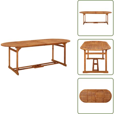 The Living Store Tavolo da Pranzo per Esterni 220x90x75cm Legno Massello Acacia - Tavolo in legno acacia