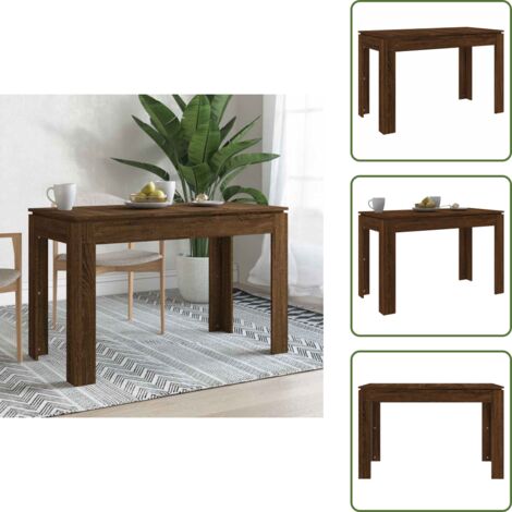 The Living Store Tavolo da Pranzo Rovere Marrone 120x60x76 cm Legno Multistrato - Tavolo da pranzo in legno multistrato
