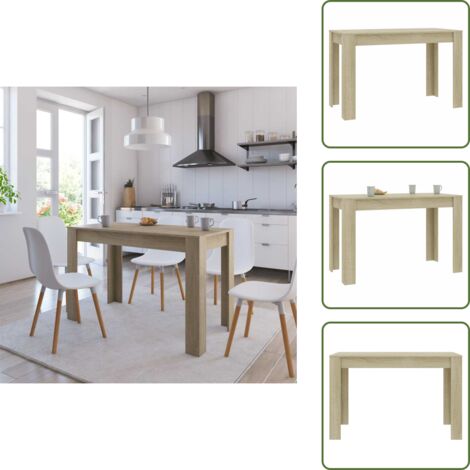 The Living Store Tavolo da Pranzo Rovere Sonoma 120x60x76cm in Legno Multistrato - Tavolo in legno multistrato
