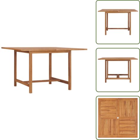 The Living Store Tavolo Pranzo da Giardino Ø110x110x75 cm Legno Massello di Teak - Tavolo in legno teak