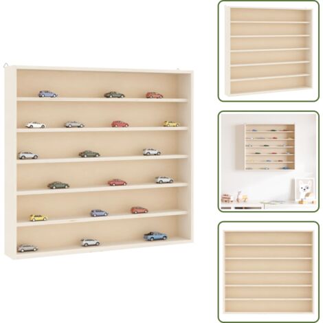 The Living Store Teca da Collezione in Legno con 6 Ripiani 60x8,5x55 cm - Vetrina a parete