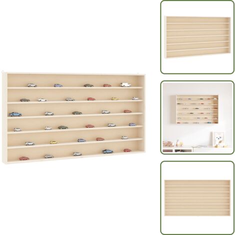 The Living Store Teca da Collezione in Legno con 6 Ripiani 80x8,5x55 cm - Vetrina a parete