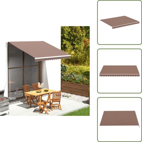 The Living Store Tela de repuesto para toldo marrón 3x2,5 m - Toldo de jardín