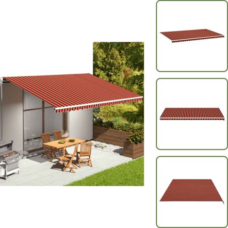 The Living Store Tela de repuesto para toldo naranja y marrón 6x3,5 m - Toldo de jardín