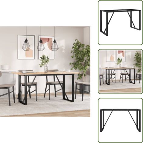 The Living Store Telaio Gambe a O per Tavolo da Pranzo 120x60x73 cm in Acciaio - Gambe in acciaio