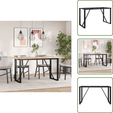 The Living Store Telaio Gambe a O per Tavolo da Pranzo 140x60x73 cm in Acciaio - Gambe in acciaio