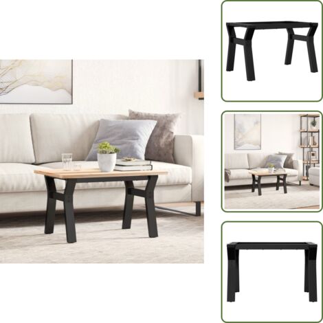The Living Store Telaio Gambe a Y per Tavolino da Salotto 60x40x38 cm in Acciaio - Gambe in acciaio