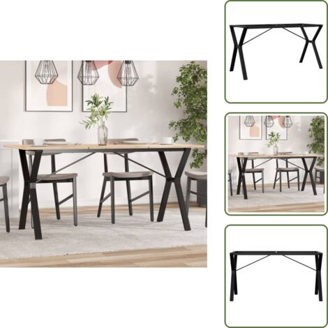 The Living Store Telaio Gambe a Y per Tavolo da Pranzo 140x60x73 cm in Acciaio - Gambe in acciaio