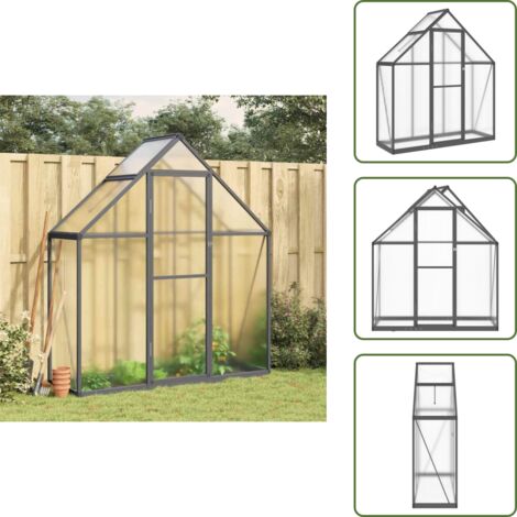 The Living Store Telaio Serra con Base Antracite 169x58x195 cm in Alluminio - Telaio per serra