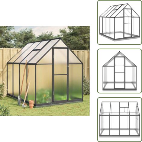 The Living Store Telaio Serra con Base Antracite 224x169x202 cm in Alluminio - Telaio