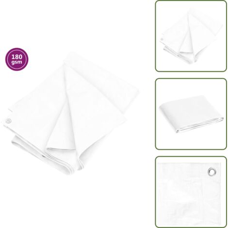 The Living Store Telone 180 g/m² 2x3 m Bianco HDPE - Telone da copertura