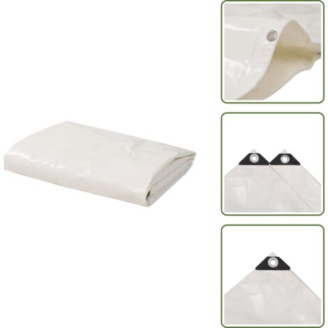 The Living Store Telone 650 g/m² 3x4 m Bianco - Telone da campeggio
