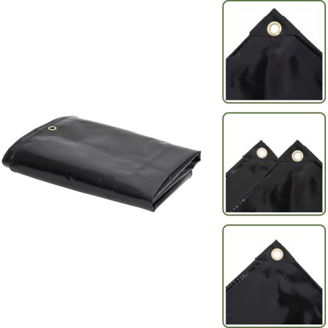 The Living Store Telone 650 g/m² 4x8 m Nero - Telone impermeabile