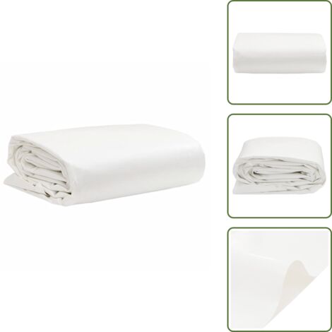 The Living Store Telone Bianco 4x7 m 650 g/m² - Copertura per mobili