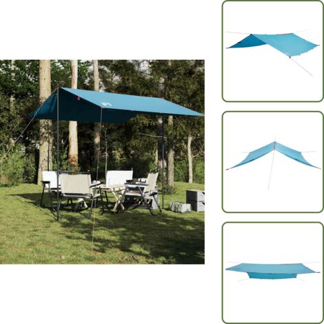The Living Store Telone da Campeggio Blu 300x294 cm Impermeabile - Impermeabile