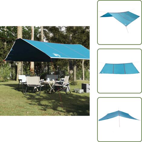 The Living Store Telone da Campeggio Blu 420x440 cm Impermeabile - Telone impermeabile
