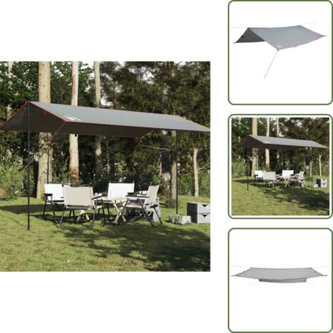 The Living Store Telone da Campeggio Grigio/Arancione 500x294 cm Impermeabile - Telone impermeabile
