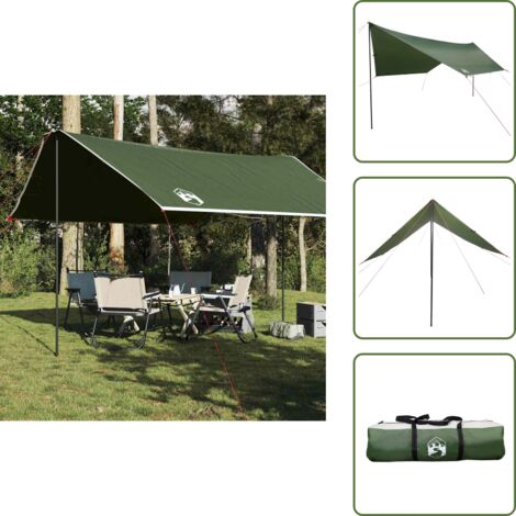 The Living Store Telone da Campeggio Verde 430x380x210 cm Impermeabile - Telone impermeabile