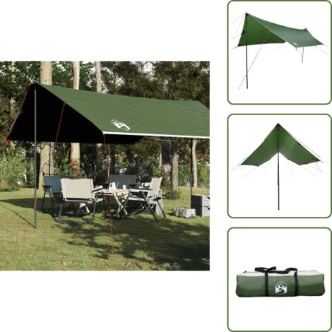 The Living Store Telone da Campeggio Verde 460x305x210 cm Impermeabile - Telone impermeabile