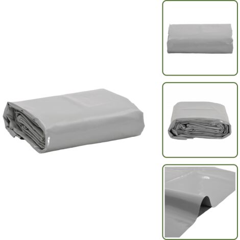 The Living Store Telone Grigio 5x6 m 650 g/m² - Copertura per mobili da giardino
