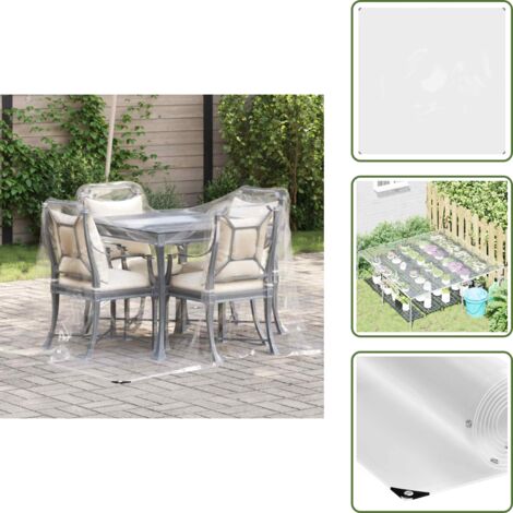 The Living Store Telone trasparente con occhielli 2x2 m PVC - Protezione da pioggia