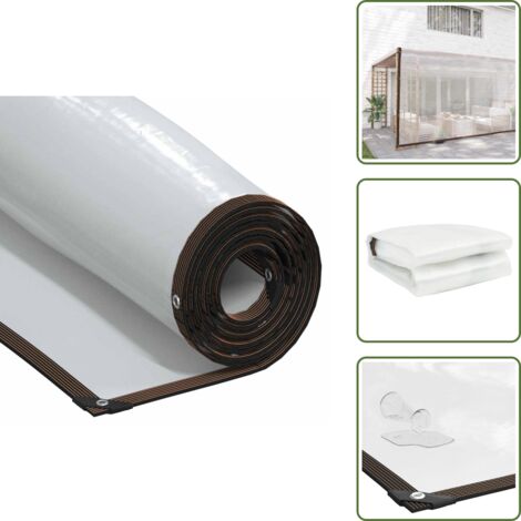 The Living Store Telone Trasparente con Occhielli 6x8 m in Polietilene - Protezione da pioggia