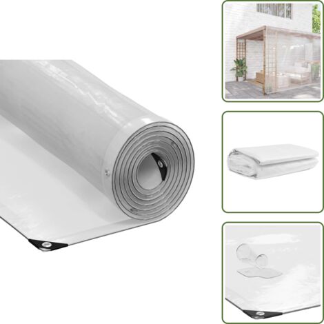 The Living Store Telone Trasparente con Occhielli 8x10 m in Polietilene - Copertura esterna