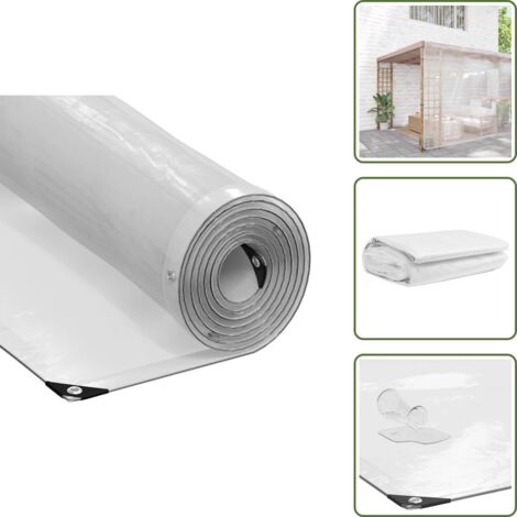 The Living Store Telone Trasparente con Occhielli 8x8 m in Polietilene - Copertura esterna