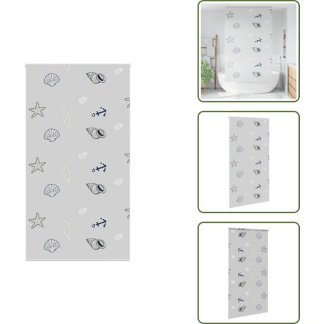 The Living Store Tenda a Rullo Doccia 140x240 cm Larghezza Tessuto 136 cm - Tenda a rullo