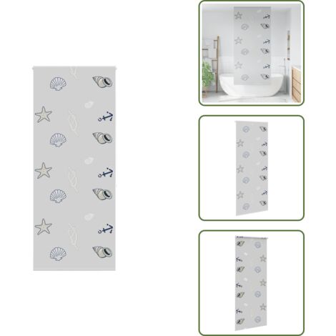 The Living Store Tenda a Rullo Doccia 90x240 cm Larghezza Tessuto 86 cm - Tenda a rullo