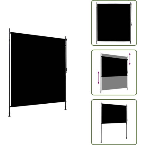 The Living Store Tenda a Rullo per Esterni 200x270 cm Antracite - Tenda a manovella