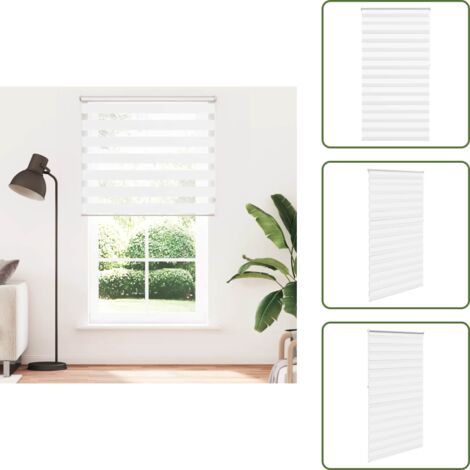 The Living Store Tenda a rullo zebra 120,9x230 cm Larghezza tessuto 116,7 cm bianco - Tenda oscurante