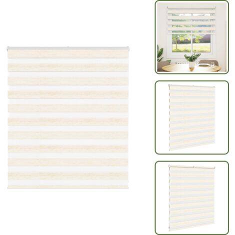 The Living Store Tenda a Rullo Zebra Larghezza Tessuto 115,9 cm Poliestere - Tenda zebrata