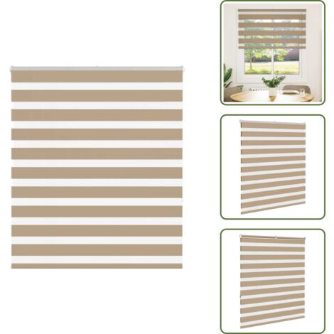 The Living Store Tenda a Rullo Zebra Larghezza Tessuto 120,9 cm Poliestere - Tenda zebrata
