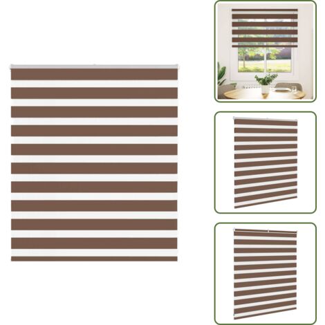 The Living Store Tenda a Rullo Zebra Larghezza Tessuto 120,9 cm Poliestere - Tenda zebrata