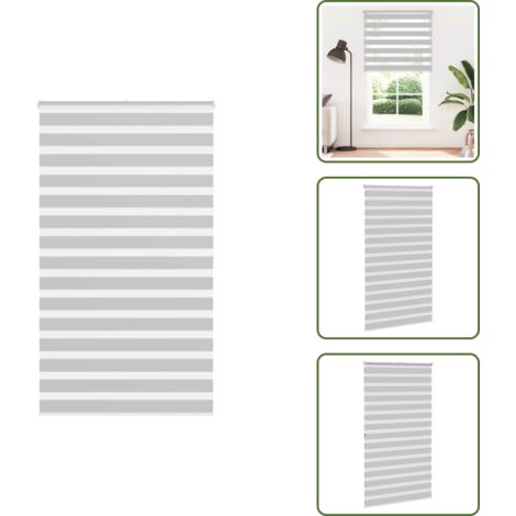 The Living Store Tenda a Rullo Zebra Larghezza Tessuto 125,9 cm Poliestere - Tenda zebrata