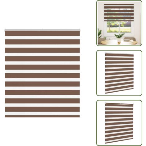 The Living Store Tenda a Rullo Zebra Larghezza Tessuto 125,9 cm Poliestere - Tenda zebrata