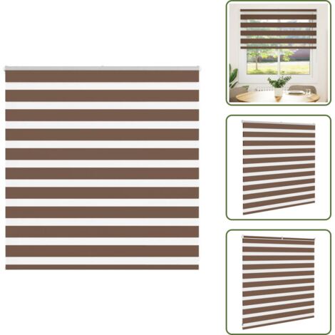 The Living Store Tenda a Rullo Zebra Larghezza Tessuto 140,9 cm Poliestere - Tenda zebrata