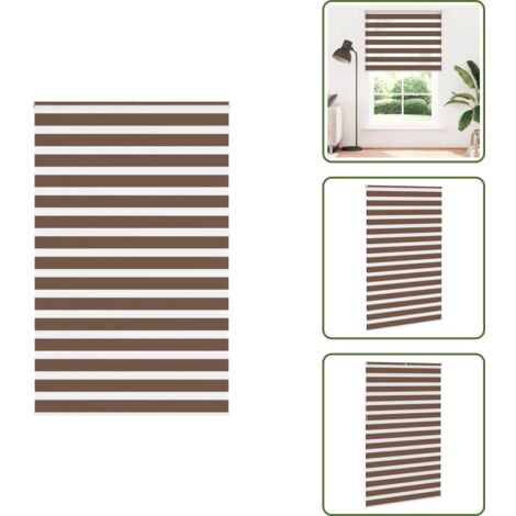 The Living Store Tenda a Rullo Zebra Larghezza Tessuto 140,9 cm Poliestere - Tenda zebrata