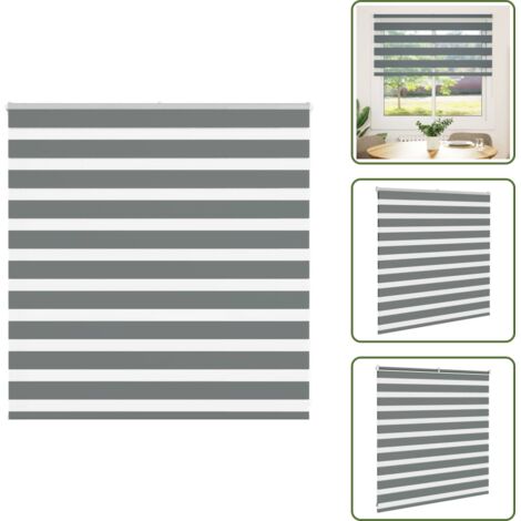 The Living Store Tenda a Rullo Zebra Larghezza Tessuto 145,9 cm Poliestere - Tenda zebrata