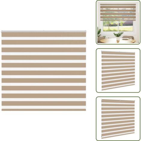 The Living Store Tenda a Rullo Zebra Larghezza Tessuto 150,9 cm Poliestere - Tenda zebrata