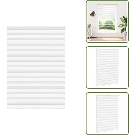 The Living Store Tenda a Rullo Zebra Larghezza Tessuto 150,9 cm Poliestere - Tenda zebrata