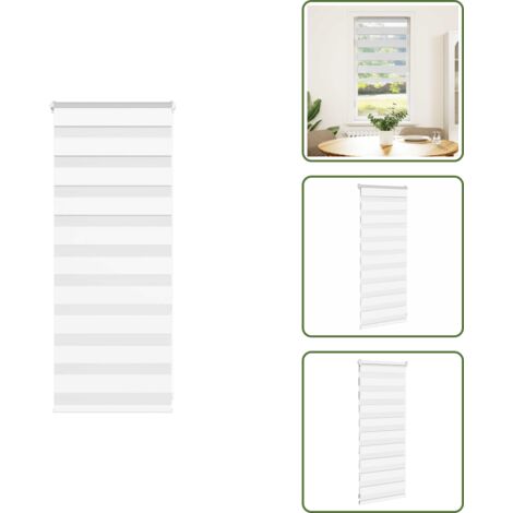 The Living Store Tenda a Rullo Zebra Larghezza Tessuto 60,9 cm Poliestere - Tenda zebrata