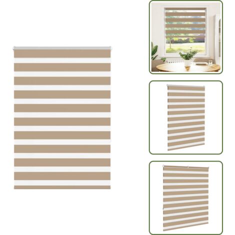 The Living Store Tenda a Rullo Zebra Larghezza Tessuto 95,9 cm Poliestere - Tenda zebrata