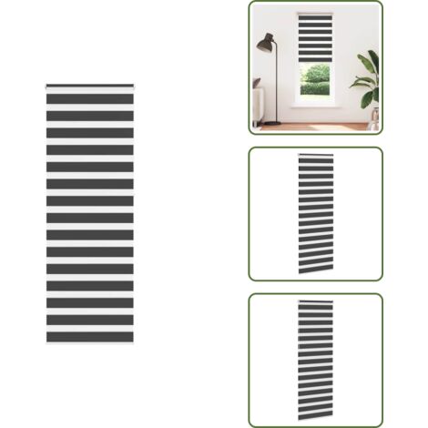 The Living Store Tenda a Rullo Zebra Nero Larghezza Tessuto 65,9 cm Poliestere - Tenda zebrata