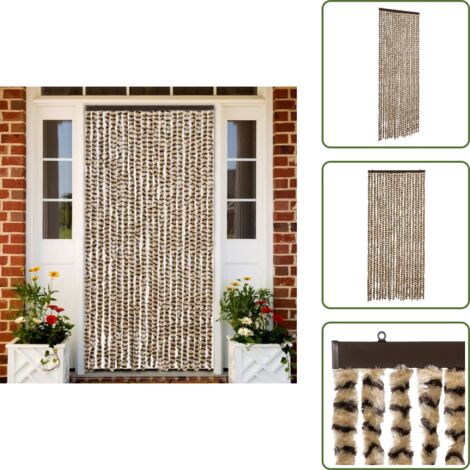 The Living Store Tenda Antimosche Beige e Marrone 90x200 cm in Ciniglia - Mosche