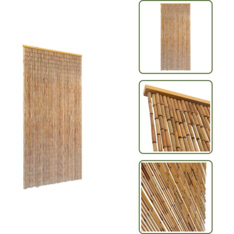 The Living Store Tenda Antimosche per Porte in Bambù 90x220 cm - Antimosche