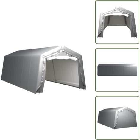 The Living Store Tenda Capannone 300x750 cm Grigio Acciaio - Tenda per giardino